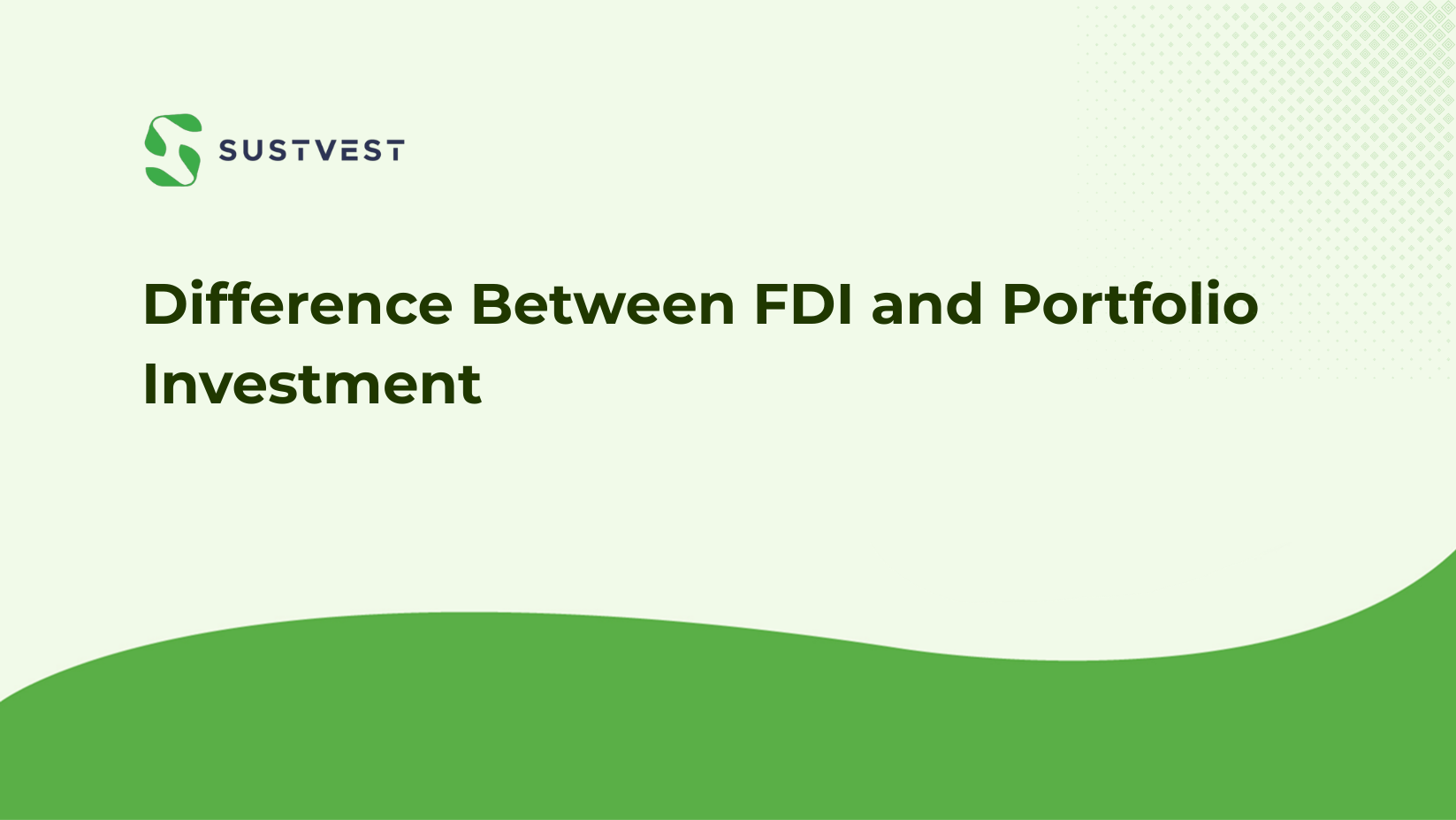 differentiate between foreign direct investment and portfolio investment